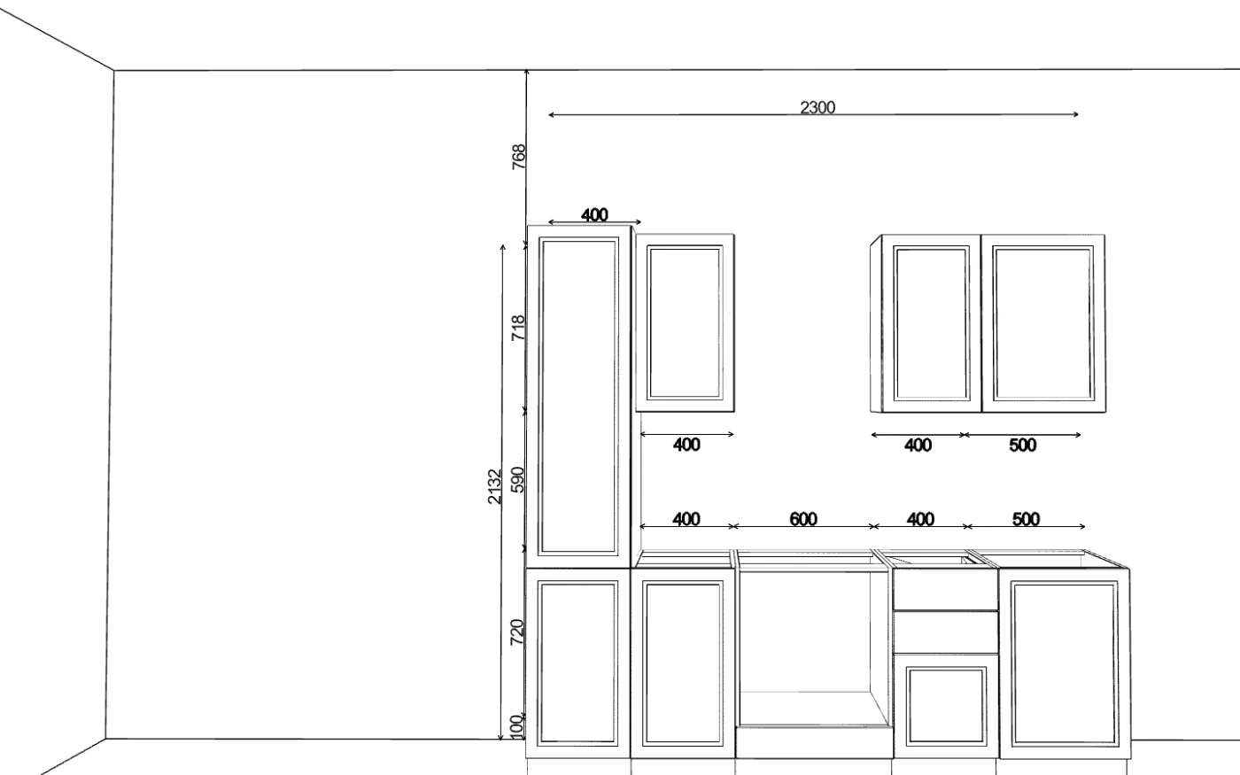 Кухонный гарнитур кухня 2,3 метра Нео-02 2140*2300*600 Grey Silk
